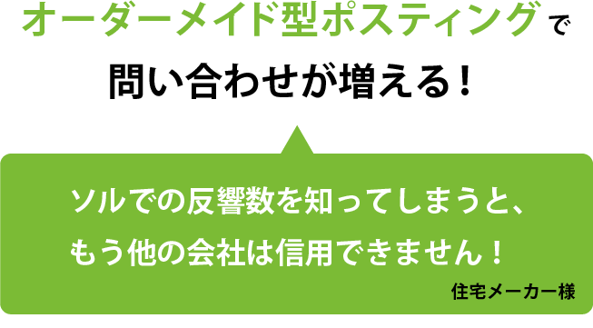 オーダーメイド型ポスティングで問い合わせが増える！